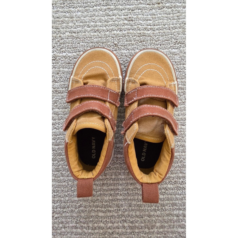 Old Navy Toddler Boys Canvas High Top Sneakers Mustard Rust Brown Size 8